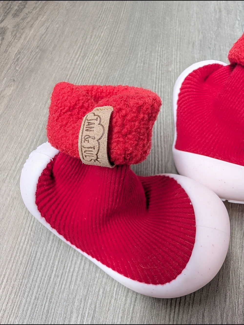 Jan and Jul Cozy Sock Shoes Lot of 2 Red‎ and Pink Size 5